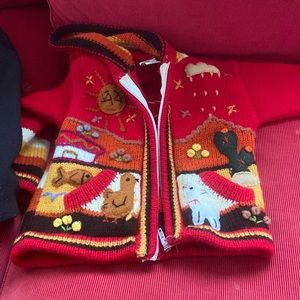 2T knit farm sweater zip hoodie